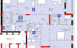 Продажа 5-комнатной квартиры, 288.05 м² - Продажа пятикомнатных и более квартир в р-не Алматы Астаны