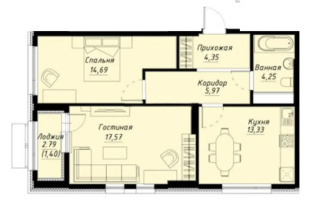 Продажа 2-комнатной квартиры, 62.96 м², ул. Е-430, дом  1 стр - Продажа  двухкомнатных квартир в Астане