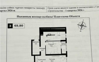 Продажа 3-комнатной квартиры, 71 м², пр. Рыскулова, дом  2б/2 - Продажа  трехкомнатных квартир в Алматы