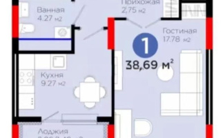 Продажа 1-комнатной квартиры, 38.69 м², пр. Улы Дала, дом  14 - Продажа квартир в Астане без посредников