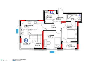 Продажа 3-комнатной квартиры, 67.83 м², ул. Е-915, дом  15 - Продажа  трехкомнатных квартир в новостройках Астаны