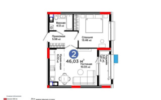 Продажа 2-комнатной квартиры, 46 м², ул. Е-321, дом  6/2 - Продажа  двухкомнатных квартир в Астане