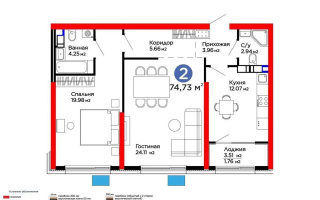 Продажа 2-комнатной квартиры, 74.73 м² - Продажа квартир в монолитно-каркасном доме в Алматы - страница 2