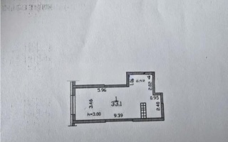 Продажа 1-комнатной квартиры, 33.1 м²