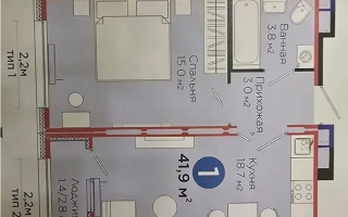 Продажа 1-комнатной квартиры, 41.9 м², ул. С-902, дом  8 - Продажа  однокомнатных квартир в новостройках Астаны с фото