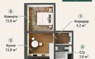 Продажа 1-комнатной квартиры, 39.9 м² - Продажа жилой и коммерческой недвижимости в Алматы