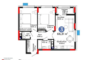 Продажа 3-комнатной квартиры, 66.31 м², ул. Е-321, дом  6 - Продажа  трехкомнатных квартир в Астане с фото