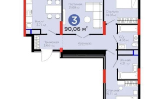 Продажа 3-комнатной квартиры, 90 м², ул. Е-796, дом  1 стр - Продажа  трехкомнатных квартир в Астане