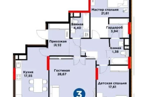 Продажа 3-комнатной квартиры, 116.59 м² - Продажа квартир в блочном доме в Казахстане
