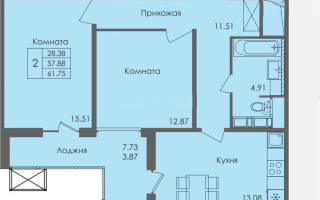 Продажа 2-комнатной квартиры, 61 м², ул. Е-117, дом  43 стр - Продажа  двухкомнатных квартир в Астане