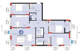 Продажа 4-комнатной квартиры, 133 м², ул. Е-899, дом  3 - Продажа  четырехкомнатных квартир в новостройках Астаны