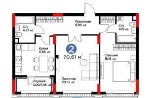 Продажа 2-комнатной квартиры, 70.61 м² - Продажа двухкомнатных квартир в блочном доме в Казахстане - страница 5