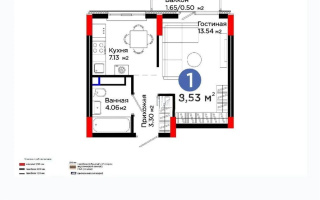 Продажа 1-комнатной квартиры, 28.53 м², пр. Туран, дом  55/16 - Продажа  однокомнатных квартир в Астане без посредников с фото