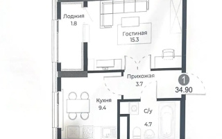 Продажа 1-комнатной квартиры, 36 м², ул. Молдагалиева, дом  7 - Продажа  однокомнатных квартир в Астане с фото