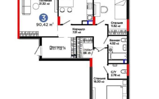 Продажа 3-комнатной квартиры, 90.42 м², ул. Е-900, дом  8 - Продажа квартир в Астане