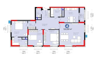 Продажа 4-комнатной квартиры, 123 м², ул. Рыскулова, дом  1/1 - Продажа  четырехкомнатных квартир в Астане с фото
