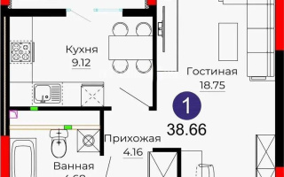 Продажа 1-комнатной квартиры, 38.6 м², ул. Е-882, дом  15 - Продажа  однокомнатных квартир в Астане без посредников