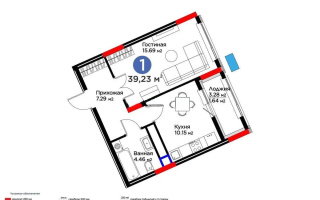 Продажа 1-комнатной квартиры, 39.23 м², ул. Бухар жырау, дом  33 - Продажа квартир в Астане