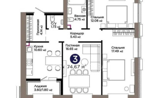 Продажа 3-комнатной квартиры, 75 м², пр. Улы Дала, дом  5 стр - Продажа  трехкомнатных квартир в новостройках Астаны