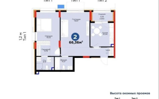 Продажа 2-комнатной квартиры, 66.36 м² - Продажа двухкомнатных квартир от собственников в Астане