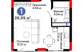 Продажа 1-комнатной квартиры, 30 м², пр. Туран, дом  55/16 - Продажа  однокомнатных квартир в Астане без посредников с фото
