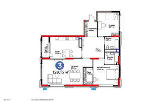 Продажа 3-комнатной квартиры, 129.15 м², ул. Бухар жырау, дом  26 стр - Продажа  трехкомнатных квартир в новостройках Астаны