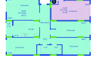 Продажа 4-комнатной квартиры, 116.42 м², ул. Байтурсынова, дом  16 стр - Продажа  четырехкомнатных квартир в Астане без посредников