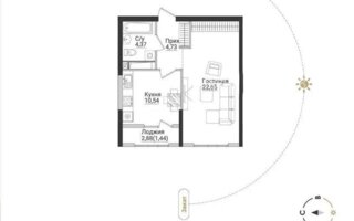 Продажа 1-комнатной квартиры, 44 м² - Продажа квартир в монолитно-каркасном доме в Алматы