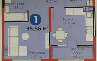 Продажа 1-комнатной квартиры, 35.86 м², ул. Байге, дом  12б - Продажа  однокомнатных квартир в новостройках Алматы с фото
