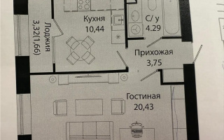 Продажа 1-комнатной квартиры, 40.52 м², ул. Нажимеденова, дом  28 - Продажа  однокомнатных квартир в Астане