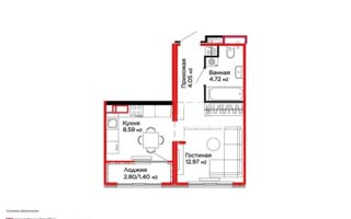 Продажа 1-комнатной квартиры, 31.73 м²