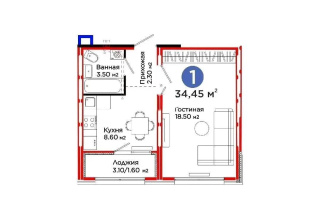 Продажа 1-комнатной квартиры, 34.5 м², ул. Е-509, дом  11 - Продажа  однокомнатных квартир в новостройках Астаны